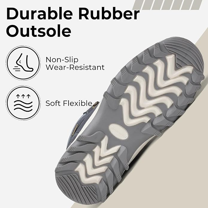 Mishansha Men's Waterproof Snow Boots, Insulated Warm Lined Winter Boot for Cold Weather, Non-Slip Outdoor Trekking Hiking Shoes Size 4-13.5