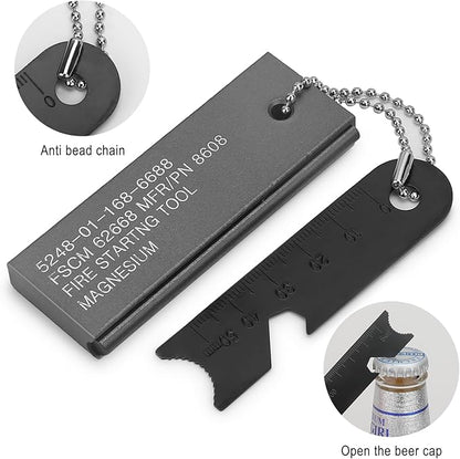 Fire Starter Survival Kit, Magnesium Waterproof Matches Ferro Flint Block,Outdoor Survival Firesteel Gears with Striker for Camping Hiking Hunting Emergency