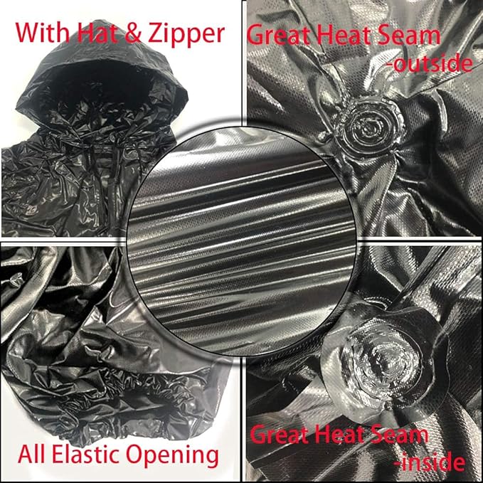 DawnBreak Sauna Sweat Suit for Women/Men with Hoodie Zipper Weight Loss Fitness Exercise Gym Workout Suit Top Pants