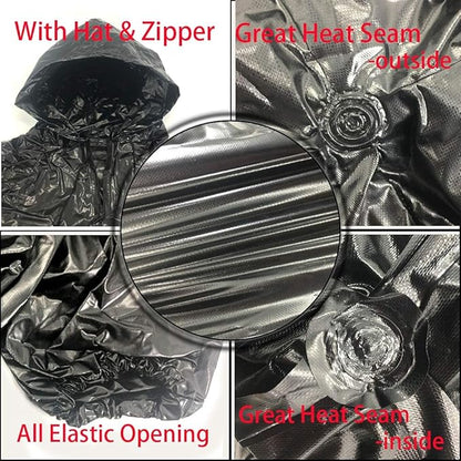 DawnBreak Sauna Sweat Suit for Women/Men with Hoodie Zipper Weight Loss Fitness Exercise Gym Workout Suit Top Pants