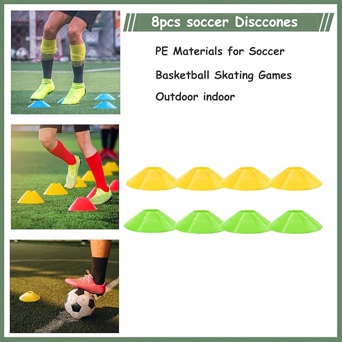 Agility Ladder Training Poles Equipment, Soccer Training Equipment-20ft Speed Ladder, 6 Agility Poles, 8 Soccer Cones for Training Football Basketball Rugby Training Equipment for Kids Youth Adults