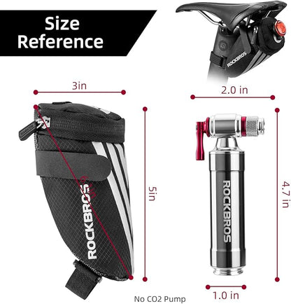 ROCKBROS Bike Saddle Bag Small Seat Bag Bicycle Bag Under Seat Bike Accessories Storage Pouch Ultralight Cycling Wedge Pack for Road Mountain MTB Foldable Bike