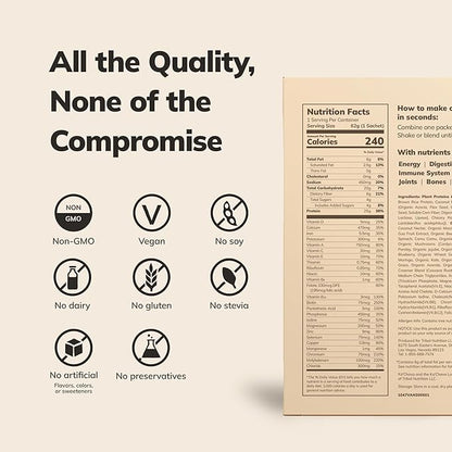 Ka’Chava Whole Body Meal Shake Chocolate – Vegan Protein Powder with 85+ superfoods and ingredients – Plant-Based Meal Replacement with Probiotics & Digestive Enzymes – 5 Sachets Travel Pack (5 Servings)