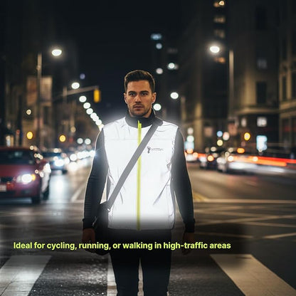 ReflecToes Reflective Safety Vest for Night Visibility – Hi Vis Running & Cycling Gilet – Lightweight, Breathable Outer Layer