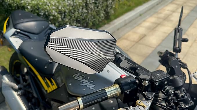 Aluminum Alloy CNC Adventure Bike Mirrors M10*1.25,Motorcycle Mirror Fits RAM B Balls and 7/8"Handlebar,Compatible with KTM 1290 Super Adv,Honda Grom,Kawasaki KLR,Yamaha XT,Suzuki DR & More