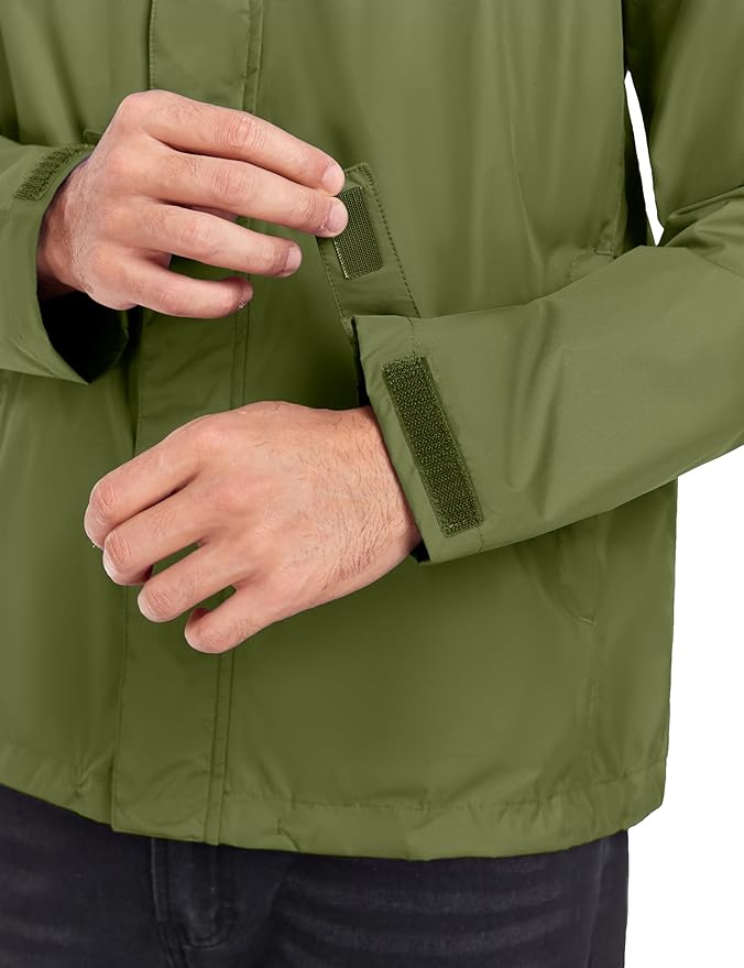 Little Donkey Andy Men's Waterproof Rain Jacket Outdoor Lightweight Rain Shell Coat for Hiking,Golf,Travel