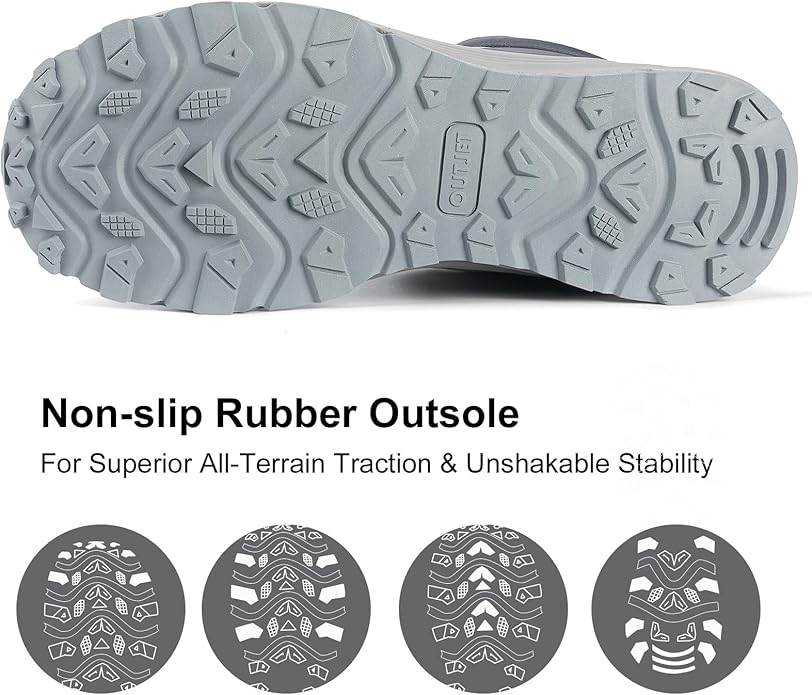 Men's Waterproof Hiking Boots Lightweight Comfortable Breathable Outdoor All-Terrain Trekking Ankle Boots