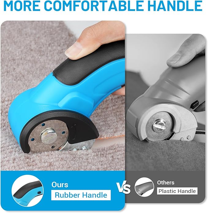 Cordless Cardboard Cutter, 4V Electric Scissors for Carpet and Leather, Box Cutter Tool with Safety Trigger, Powerful Rotary Cutter for Cutting Cardboard, Paper, Plastic