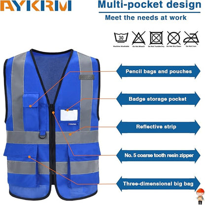 A-SAFETY High Visibility Reflective Safety Vest Customize Logo (XS-8XL)