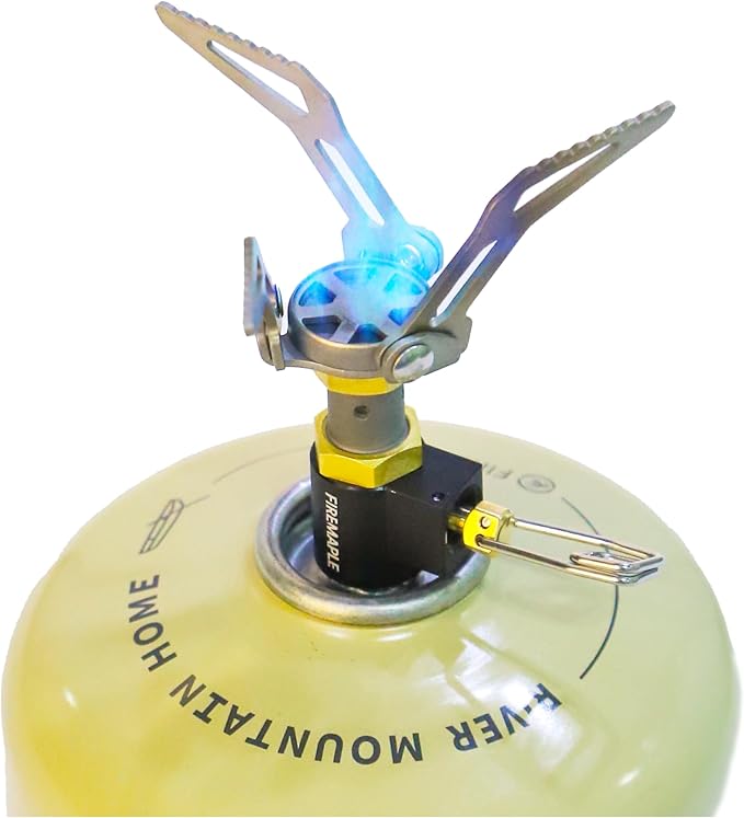 Fire-Maple FMS-300T Ultralight Titanium Backpacking Camping Gas Stove | 2600W Pocket Backpacking Cooking Folding Burner | Outdoor Trekking Hiking Fishing (Black)