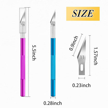 JTIEO 74 Pack Hobby Knife Exacto Knife with 4 Upgrade Sharp Hobby Knives and 70 Spare Craft Knife Blades for Art, Scrapbooking,Stencil