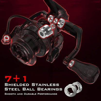 KastKing Royale Legend Fishing Reel - 5.2:1/6.2:1 Gear Ratio Spinning Reel, Up to 22 Lbs of Carbon Drag, 5+1/7+1 Stainless Steel Ball Bearings, Graphite Frame, Asymmetric Spinning Reel Rotor Design