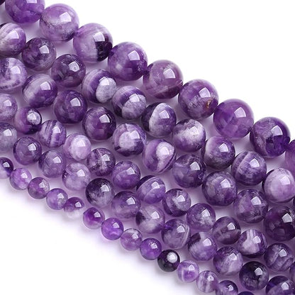 160PCS 4MM Purple Amethyst Dream Lace Beads Natural Quartz Crystal Stone Loose Beads for Jewelry Making DIY Bracelet Grade A+