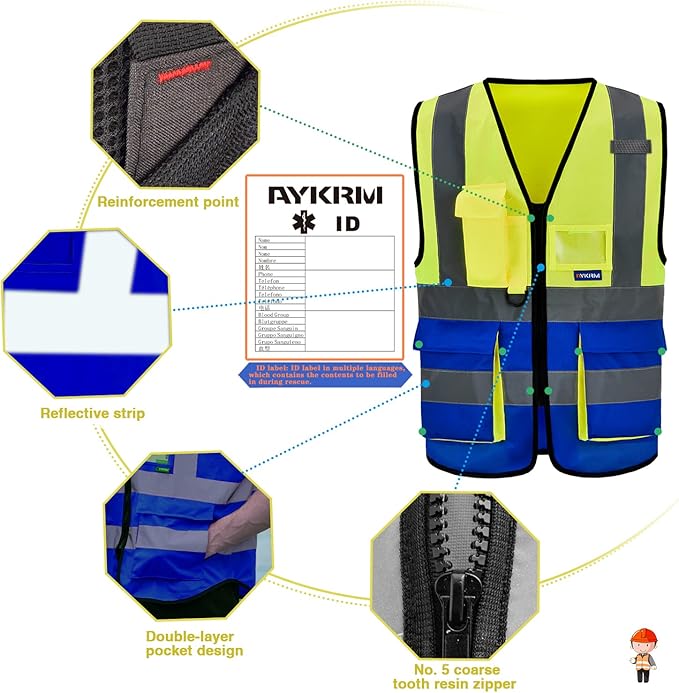 A-SAFETY High Visibility Reflective Safety Vest Customize Logo (XS-8XL)