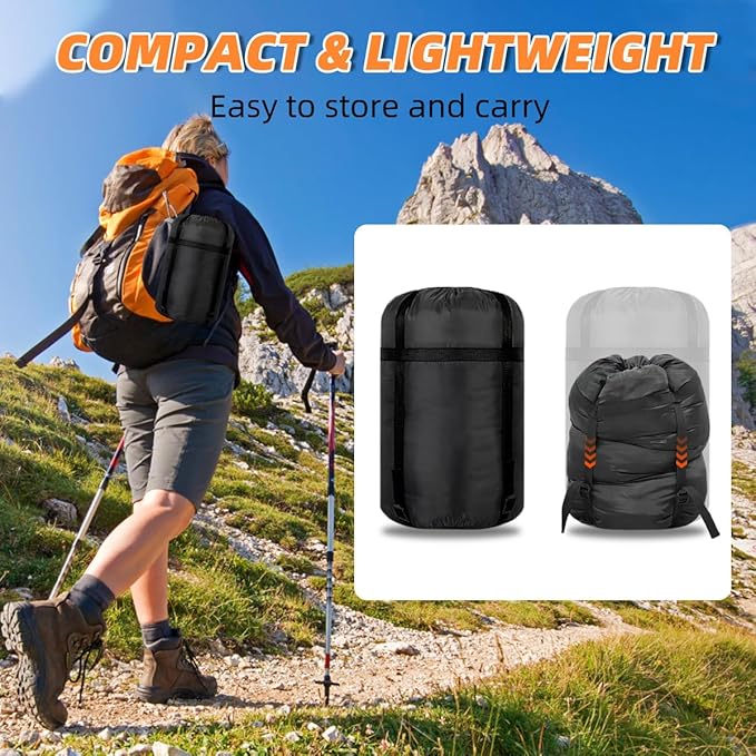 Double Sleeping Bags for Adults, 2 Person Camping Sleeping Bag for Cold & Warm Weather