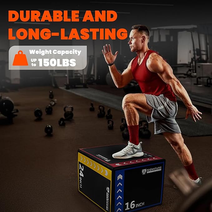 Fitvids Plyo Box 3-in-1 Foam Plyometric Jump Box for Home Gym Training Fitness Workout Exercise