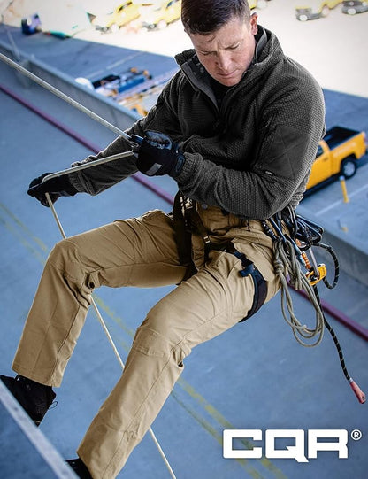 CQR Men's Flex Stretch Tactical Pants, Water Resistant Ripstop Cargo Pants, Lightweight EDC Outdoor Work Hiking Pants