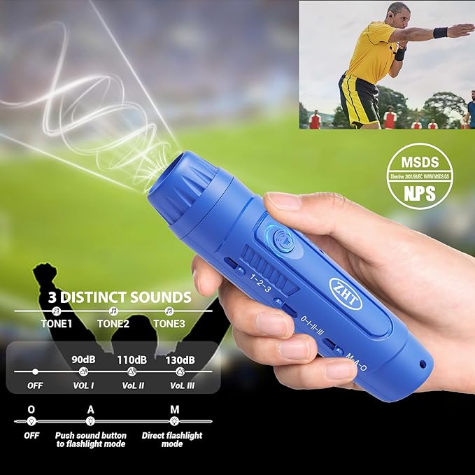 ZHT Electronic Whistle for Coaches, Referees, Teachers - 3 Tones & 3 High Volume, Handheld Whistles with Lanyard - Sports Whistle for Volleyball Soccer, Outdoor Camping, Emergency Safety