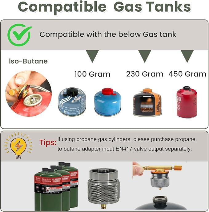 Indwell Single Burner Propane Stove, Camping Stove with Infrared Burner, Adjustable Flame Portable Camp Stoves for Emergencies, Outdoor Cooking, Hiking, Fishing, Portable with Carrying Bag