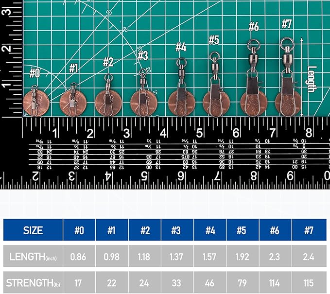 Dr.Fish 30 Pack Ball Bearing Snap Swivels, Swivels Fishing Tackle with Safety Interlock Snap Saltwater Freshwater Stainless Fishing Clips Clasp Leader Line Hook Sinker Connector