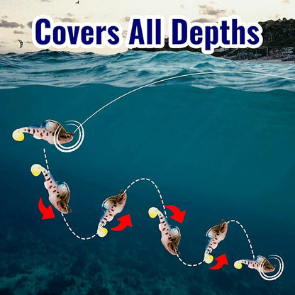 Soft Fishing Lures 5pcs Kit with Tackle Box Weedless Paddle Tail Swimbaits for Bass Trout Crappie Walleye Freshwater Saltwater Life Like Action Durable Plastic Sharp Hooks