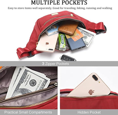 DAITET Crossbody Fanny Pack for Men&Women,Large Waist Bag & Hip Bum Bag with Adjustable Strap for Outdoors Workout Traveling Casual Running Hiking Cycling