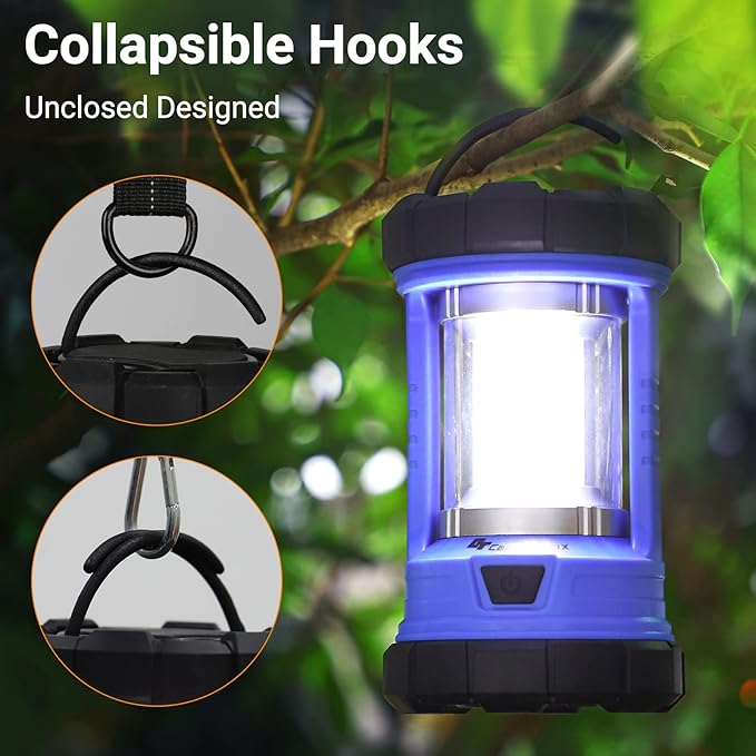Camping Lantern, 3200LM LED Lanterns for Power Outages, 4600mAh Phone Charger & Rechargeable Lantern, 5 Light Modes Lantern Flashlight for Hurricane/Emergency/Storm, CT CAPETRONIX Camping Accessories
