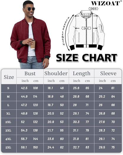 Mens Casual Jacket Loose Fit Lightweight Jacket Varsity Bomber Jacket with Zipper