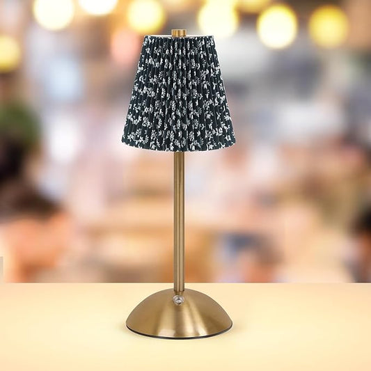 Cordless LED Table Lamp with Dimmer, Built-in Rechargeable Battery, 3-Level Brightness, Patio Table Lamp, Bedside Night Lamp, Ambient Light for Restaurant, Antique Brass (Dark Green)