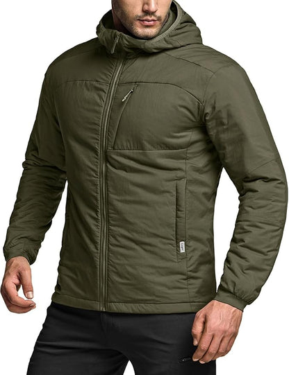 CQR Men's Lightweight Insulated Jacket, Windproof Packable Water Resistant Warm Active Coat for Hiking Work Outdoor Tactical