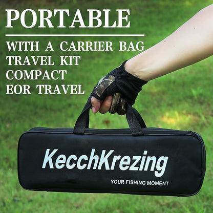 Telescopic Fishing Rod and Reel Combo – Collapsible 5.9ft Fishing Pole with Spinning Reel & Carry Bag, Travel Fishing Starter Kit for Beginners & Gifts