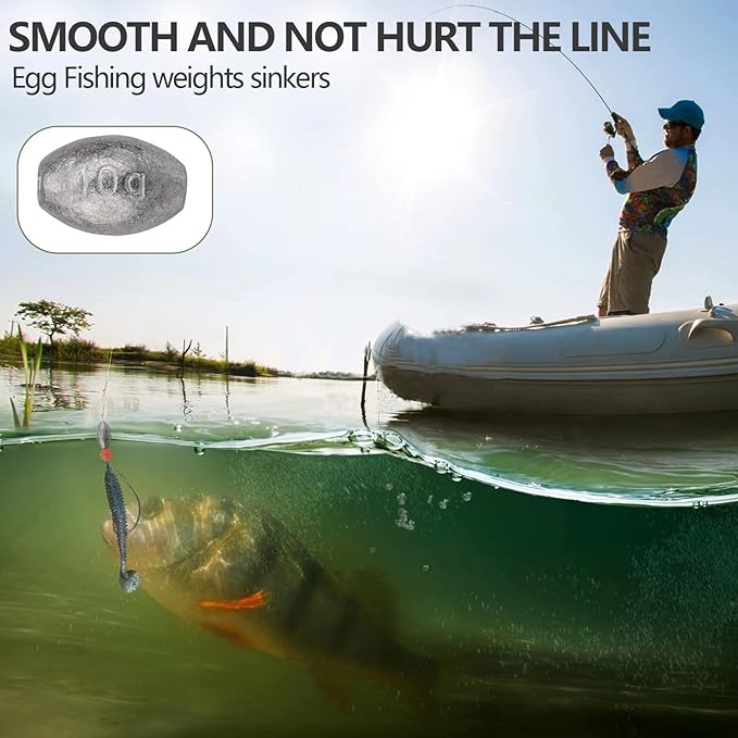 THKFISH Texas and Carolina Fishing Rig Bass Fishing Bullet-Weights for Fishing Sinkers Hooks Rolling Barrel Fishing Swivels Beads Rings Fishing Tackle Kit 35pcs/339pcs/389pcs