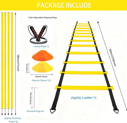20FT Agility Soccer Ladder Cones for Training Equipment As Gifts for Boys