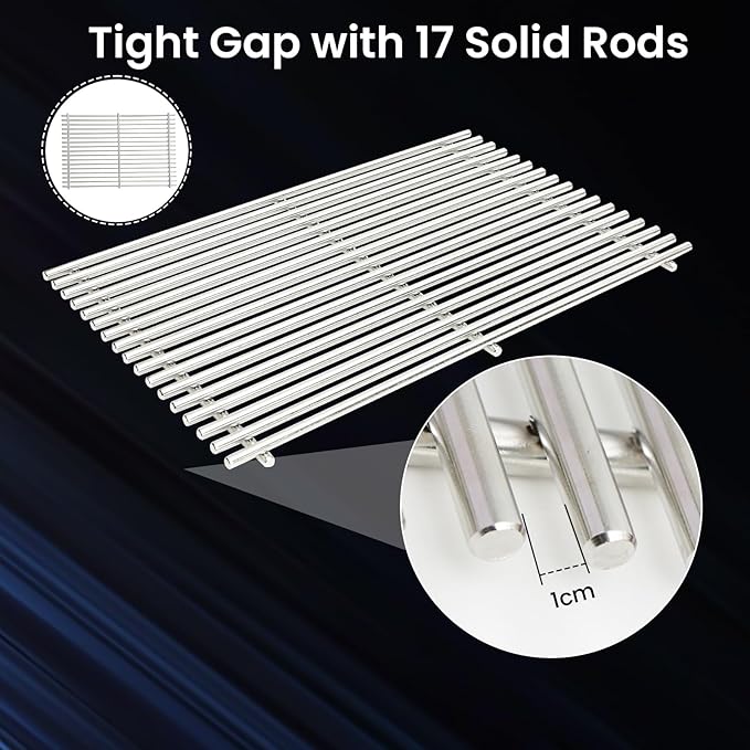 J&YNBBQ Grill Grates Replacement for Weber Genesis II 300 & Genesis II LX 300 Series - 18.75" Stainless Steel Cooking Grid (2 Pack) Fits Models E-310 S-335 CSE-340, Replaces Weber 66095 66805