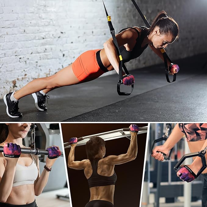 Minimal Workout Gloves,Short Micro Weight Lifting Gloves Grip Pads with Full Palm Protection & Extra Grip for Men Women Weightlifting,Gym,Cross Training,Powerlifting,WODs.