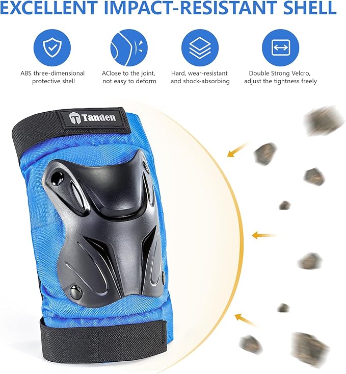 Skating Protective Gear Knee and Elbow Pads Wrist Guards for Roller Skating Skateboarding, Skate Pads Adult Knee Pads