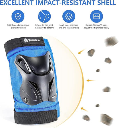 Skating Protective Gear Knee and Elbow Pads Wrist Guards for Roller Skating Skateboarding, Skate Pads Adult Knee Pads