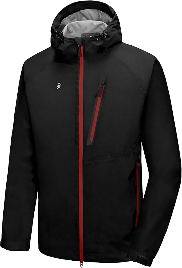 Little Donkey Andy Men's Waterproof Rain Jacket Outdoor Lightweight Rain Shell Coat for Hiking,Golf,Travel