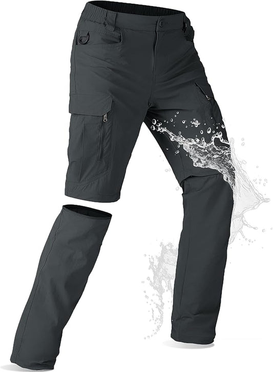 Mens Hiking Pants Convertible Lightweight Quick Dry Zip Off Waterproof Outdoor Travel Fishing Hunting Pants