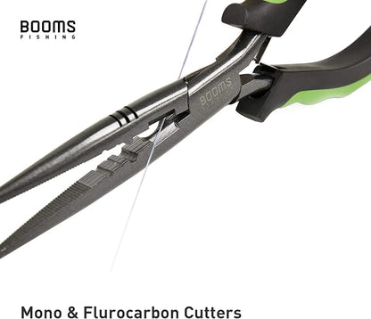 Booms Fishing F03 Needle Nose Fishing Pliers, 9" Fisherman's Pliers, Long Nose Hook Remover, Saltwater Resistant Fishing Gear, Green