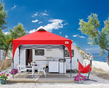 ABCCANOPY Outdoor Pop up Canopy Tent, 8x8 Instant Portable Canopy for Camping, Beach, Backyard, Red
