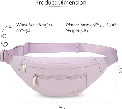 MAXTOP Large Crossbody Fanny Pack with 4-Zipper Pockets,Gifts for Enjoy Sports Festival Workout Traveling Running Casual Hands-Free Wallets Waist Pack Phone Bag Carrying All Phones