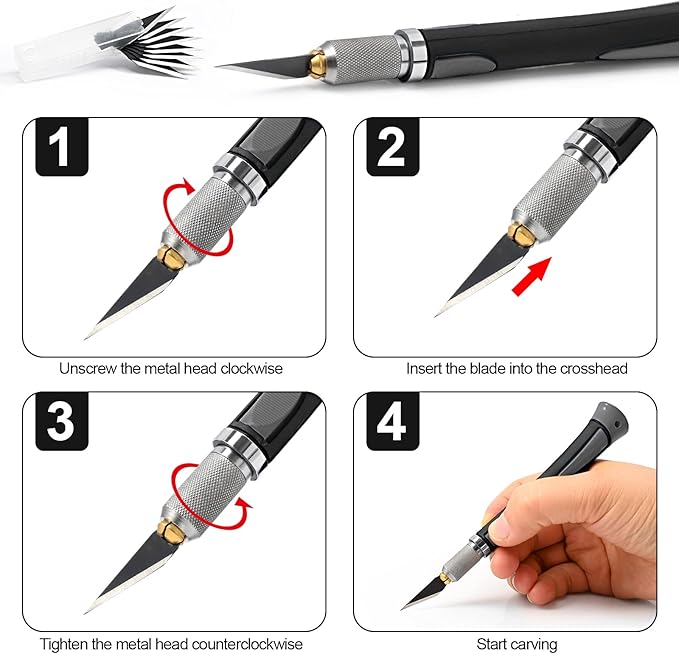 EHDIS Precision Hobby Knife Set Utility Craft Knife Kit with 10PCS Blades for Art, Working-Stencil, Scoring, Scrapbooking, Architecture Modeling, Crafting-Grey