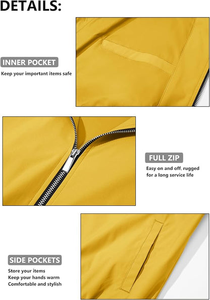 MAGCOMSEN Men's Bomber Jacket Lightweight Casual Zip Up Windbreaker Spring Fall Golf Coat with Pockets