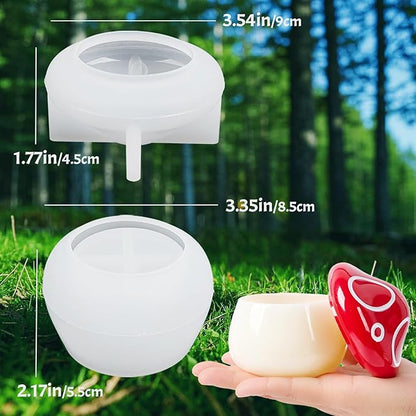 Resin Jar Molds with Lid Mushroom Silicone Mold for Epoxy Resin Casting DIY Jewelry Trinket Organizer Box, Candy Container, Planter, Candle Jars, Home Decoration Concrete Cement Mould Art Craft Gifts