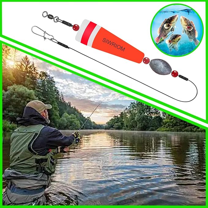 Popping Corks Floats for Saltwater Fishing Bobber, 4PCS Weighted Bobbers Inshore Fishing Popping Cork Float Rig Rattle Popper for Redfish Speckled Trout Sheepshead Flounder Fishing Tackle