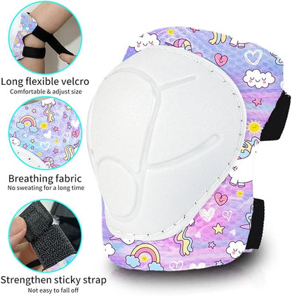 Skateboard Pads Kids/Youth/Adult Shield Elbow Pads and Wrist Guards Protective Gear,Strong Double Straps&Adjustable Easy-Fix Clips for Skateboarding,Rollerblading,ScooterRoller,Skating,Bicycle