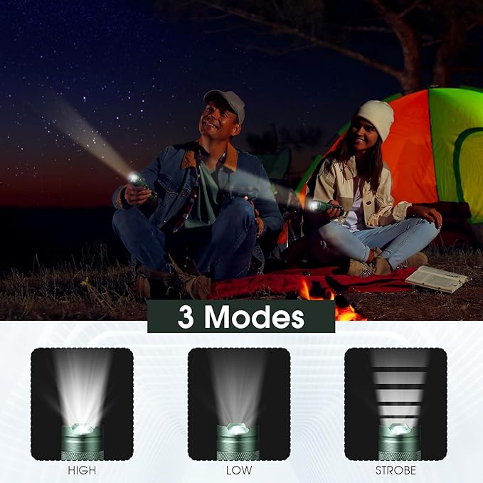 Fumete 20 Pieces LED Flashlight Mini 3 Mode Tactical Torch Small Water Resistant Pocket Flash Light Adjustable Focus Light Pen for Men, Father, Indoor Outdoor Hiking(Dark Green)