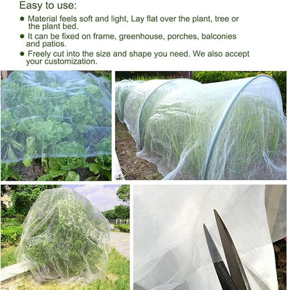 10x20Ft Mosquito Bug Insect Bird Fine Mesh Net Barrier Hunting Blind Garden Screen Netting for Protect Your Plant Fruits Flower