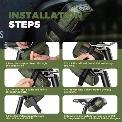 ROCKBROS Bike Saddle Bag -Lightweight and Portable Under Seat Bag for Mountain Road Bikes